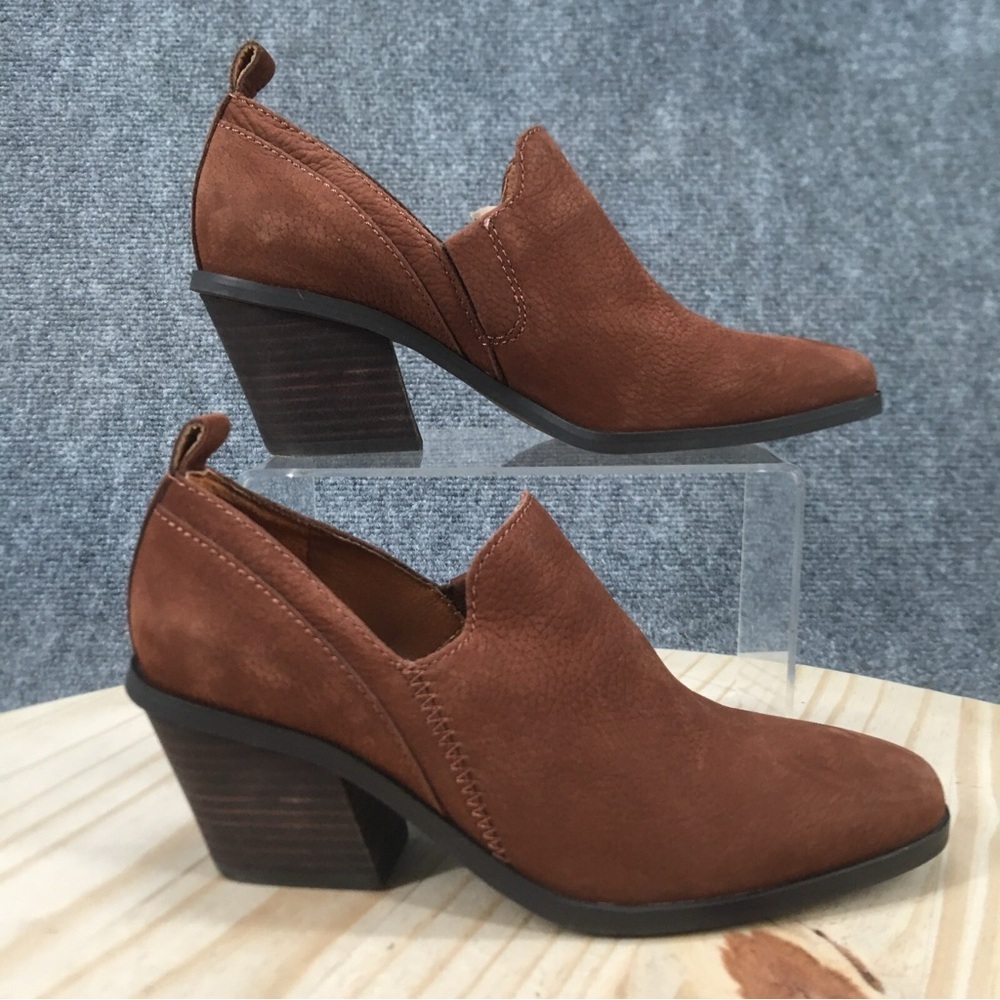 Lucky Brand Boots Womens 6M Vennia Ankle Bootie Brown Leather Casual